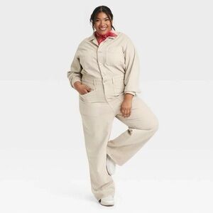 NWT Universal Thread Cream Denim Jumpsuit